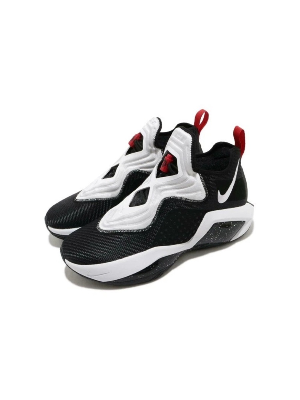 Nike LeBron Soldier XIV 14 Black, White & Red Slip-On Sport Sneakers size 12